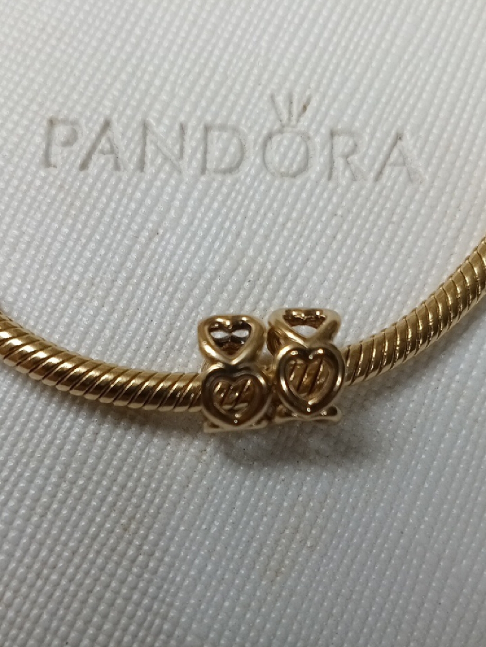 Pandora Two Vintage 14k Solid Gold Open Heart Spacers - Picture 2 of 8